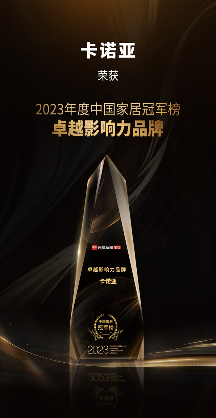 卡諾亞喜獲“卓越影響力品牌”、“年度領(lǐng)軍人物”重磅榮譽